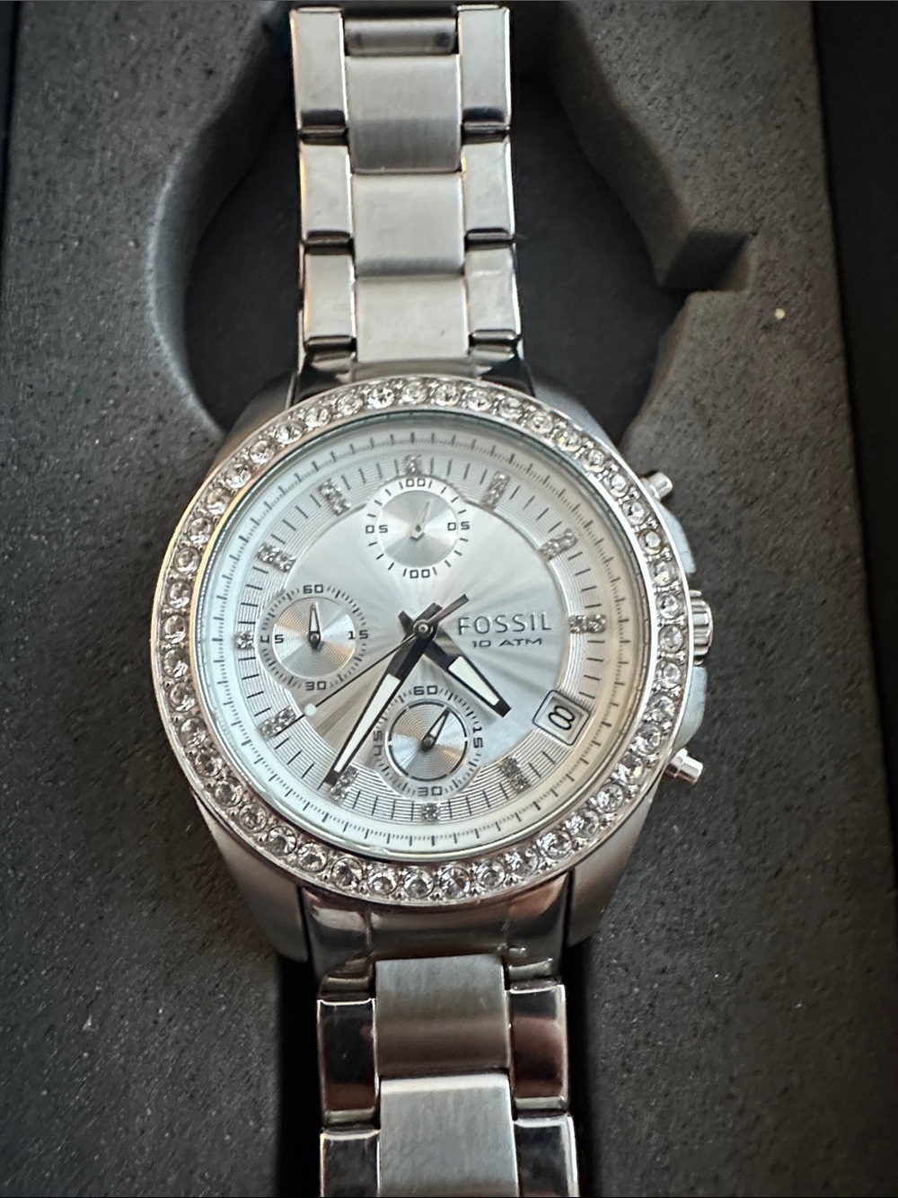 Fossil Silver Rhinestone Watch ES 2681